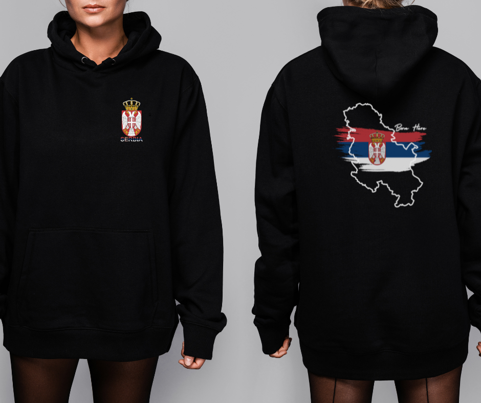 Serbia National Hoodie- Outlined