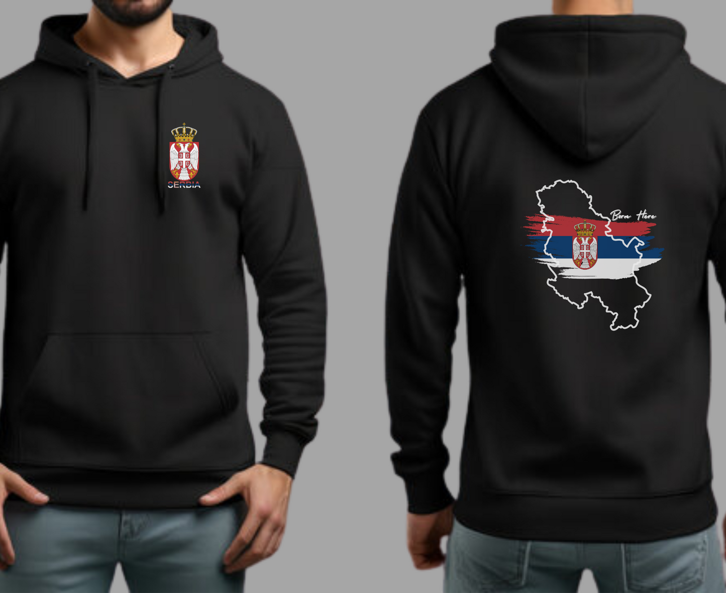Serbia National Hoodie- Outlined